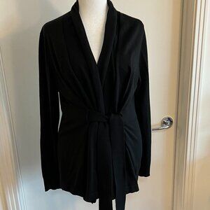 St John black silk/wool wrap sweater!